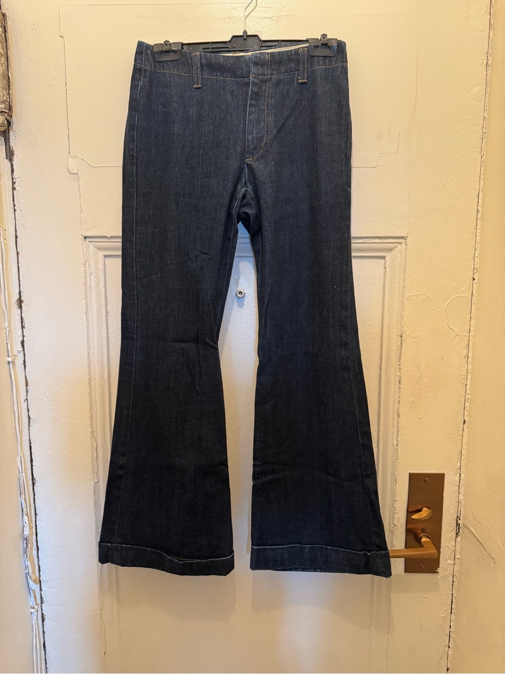 GAP Women's Dark Blue Mid Rise Wide Leg Jeans